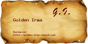 Gulden Irma névjegykártya